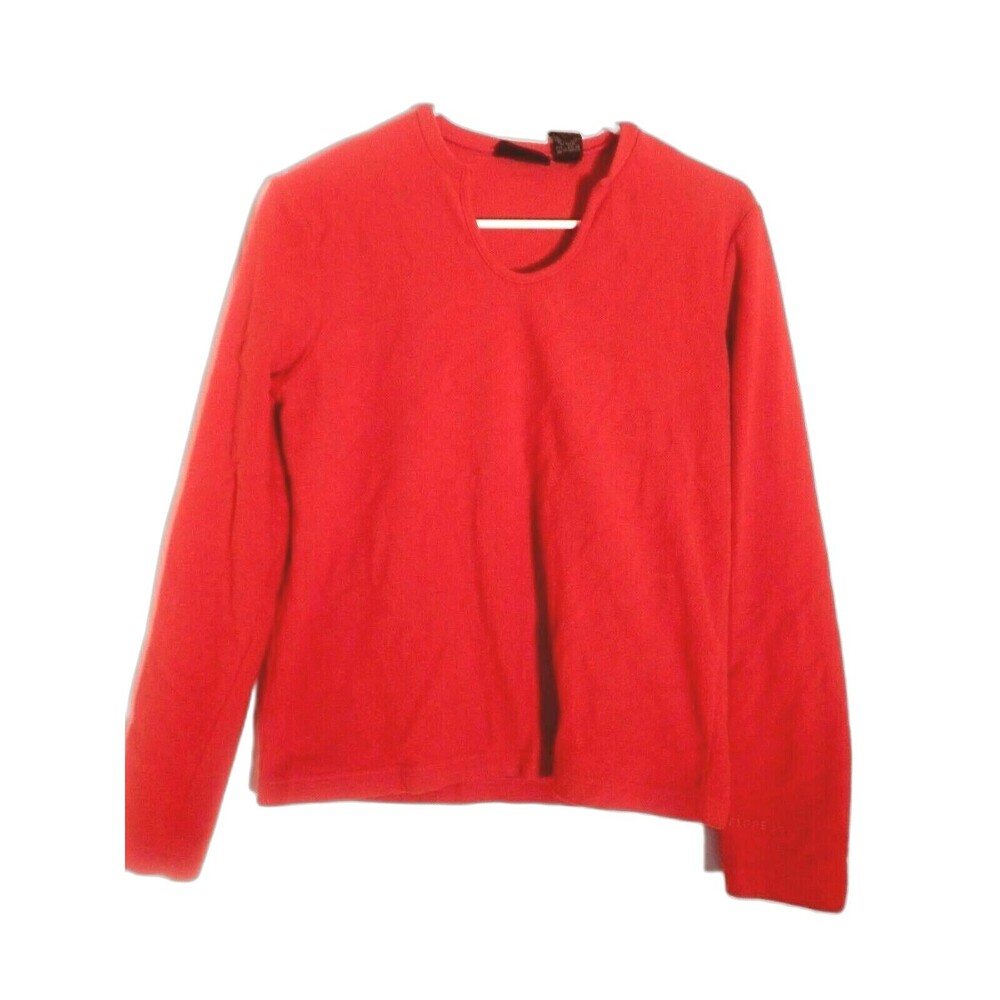 EXPRESS Womens Small Orange Top Fleece Long Sleeve Pullover Y2K